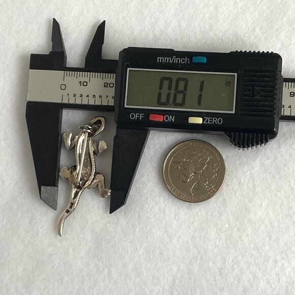 Sterling Silver 925 A Marcasite Lizard Animal Figural Brooch Pin - Picture 13 of 14